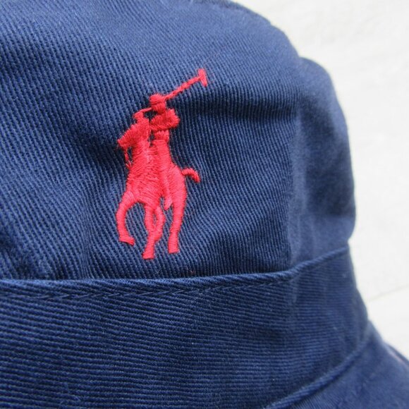 Polo Ralph Lauren Embroidered P-Wing Bucket Hat Adult Size L/XL Navy Blue NEW - Picture 7 of 12
